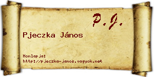 Pjeczka János névjegykártya