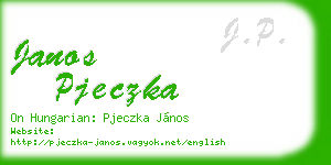 janos pjeczka business card