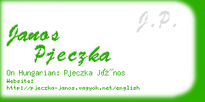 janos pjeczka business card